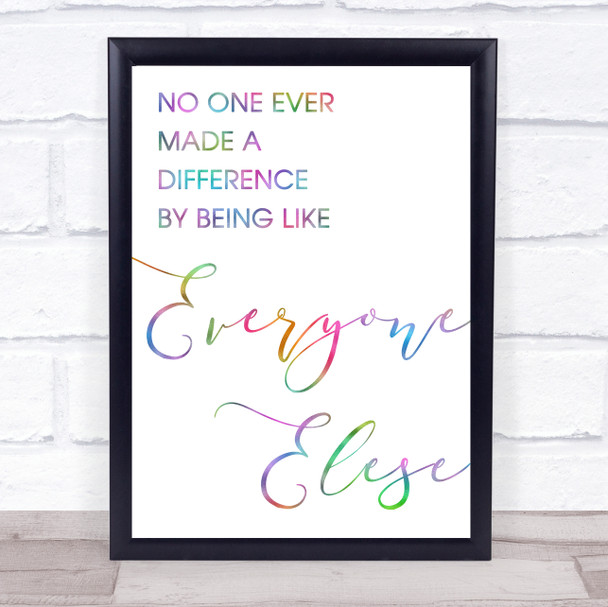 Rainbow The Greatest Showman Made A Difference Song Lyric Quote Print