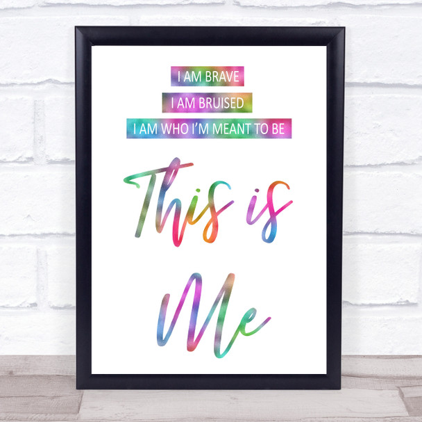 Rainbow This Is Me The Greatest Showman Song Lyric Quote Print