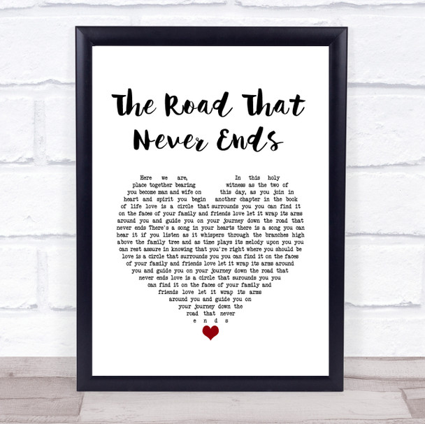 Keali'i Reichel The Road That Never Ends White Heart Song Lyric Quote Music Print