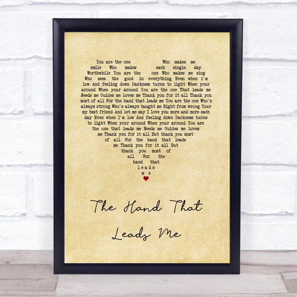 Jane McDonald The Hand That Leads Me Vintage Heart Song Lyric Quote Music Print