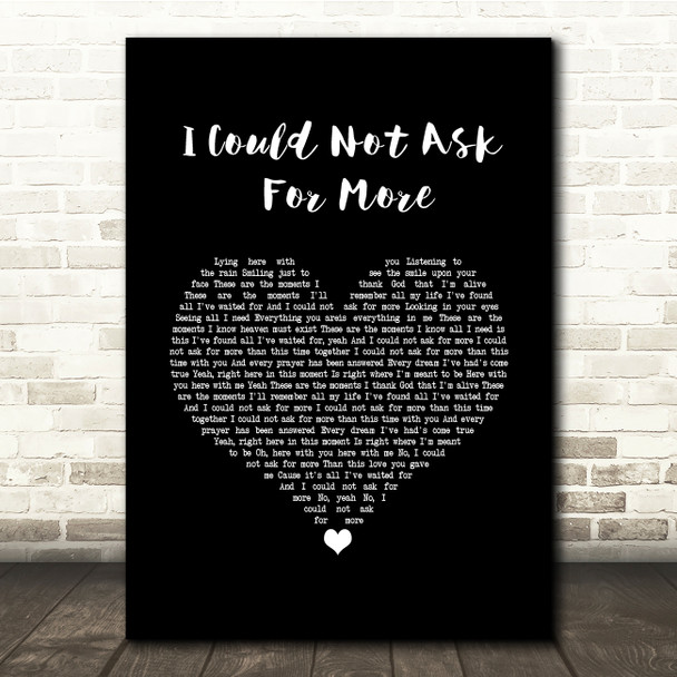 Sara Evans I Could Not Ask For More Black Heart Song Lyric Quote Music Print