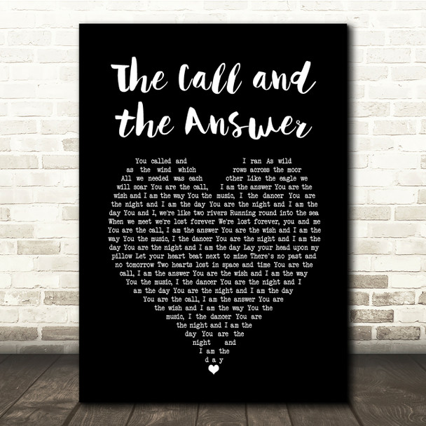 June and Phil Colclough The Call and the Answer Black Heart Song Lyric Quote Music Print