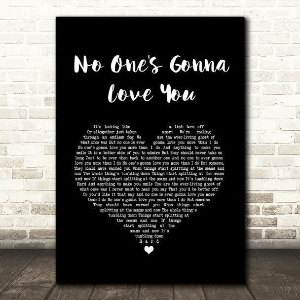 Band Of Horses No One's Gonna Love You Black Heart Song Lyric Quote Music Print