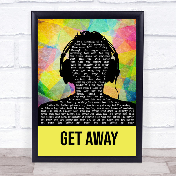 George Ezra Get Away Multicolour Man Headphones Song Lyric Quote Music Print