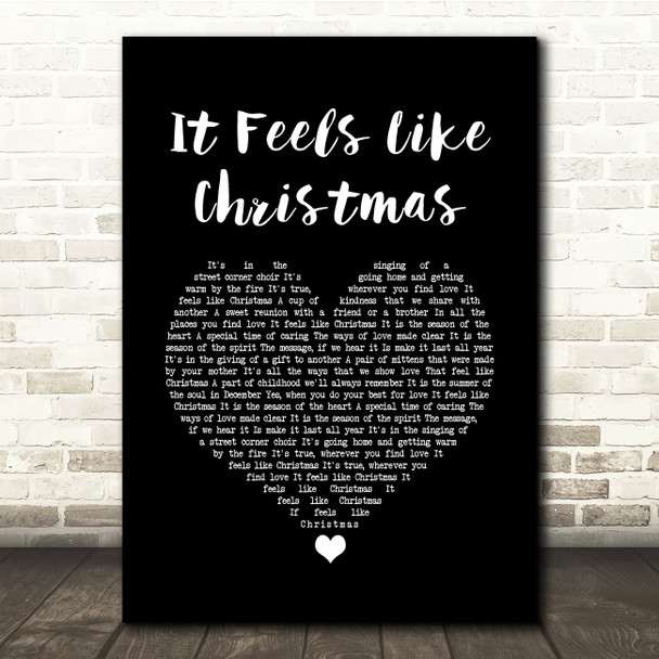 The Muppets It Feels Like Christmas Black Heart Song Lyric Quote Music Print