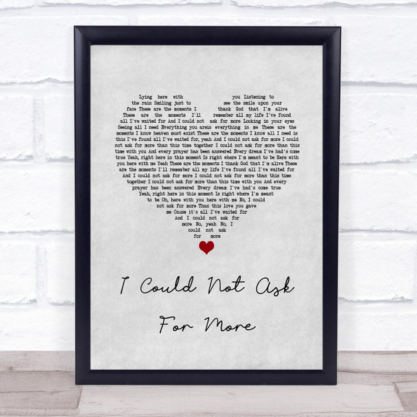 Sara Evans I Could Not Ask For More Grey Heart Song Lyric Quote Music Print