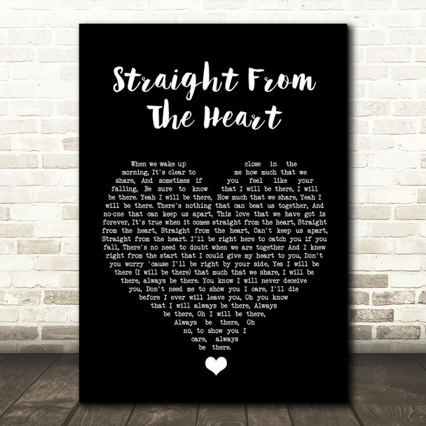 Doolally Straight From The Heart Black Heart Song Lyric Quote Music Print