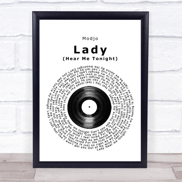 Modjo Lady (Hear Me Tonight) Vinyl Record Song Lyric Quote Music Print