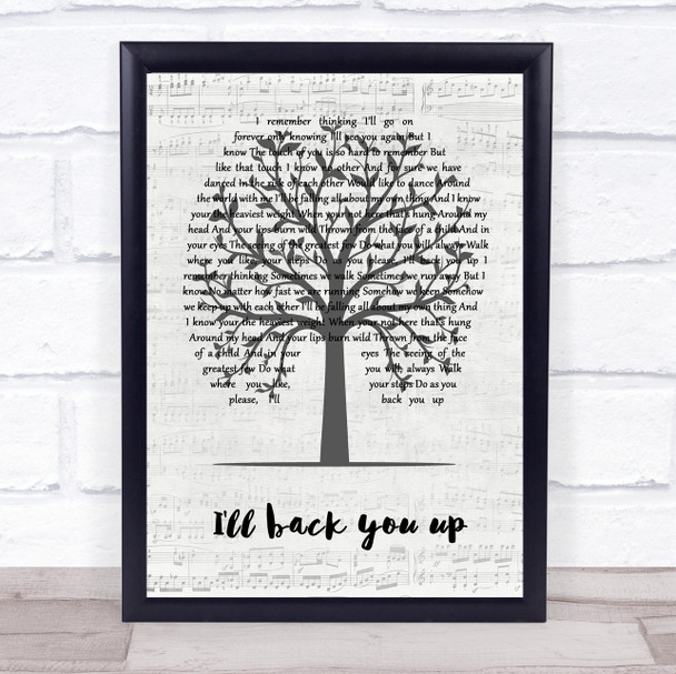 Dave Matthews band I'll back you up Music Script Tree Song Lyric Quote Music Print