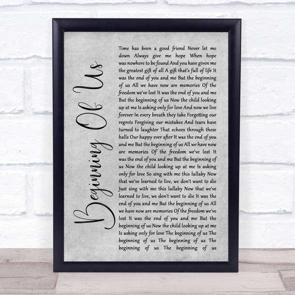 Jack Savoretti Beginning Of Us Grey Rustic Script Song Lyric Quote Music Print