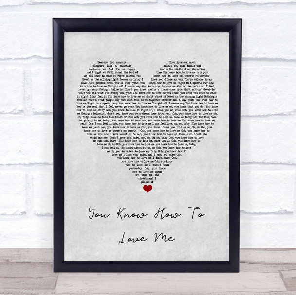 Phyllis Hyman You Know How To Love Me Grey Heart Song Lyric Quote Music Print