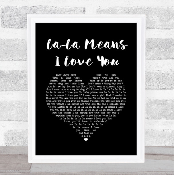 The Delfonics La-La Means I Love You Black Heart Song Lyric Quote Music Print