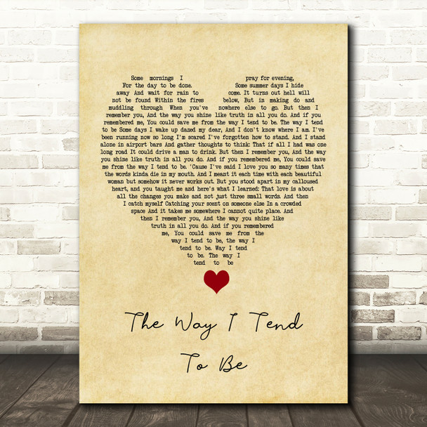 Frank Turner The Way I Tend To Be Vintage Heart Song Lyric Quote Music Print