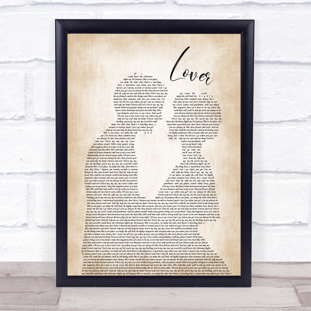 Taylor Swift Lover Man Lady Bride Groom Wedding Song Lyric Quote Music Print