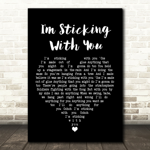 The Velvet Underground I'm Sticking With You Black Heart Song Lyric Quote Music Print