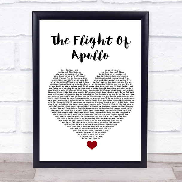 Angels & Airwaves The Flight Of Apollo White Heart Song Lyric Quote Music Print