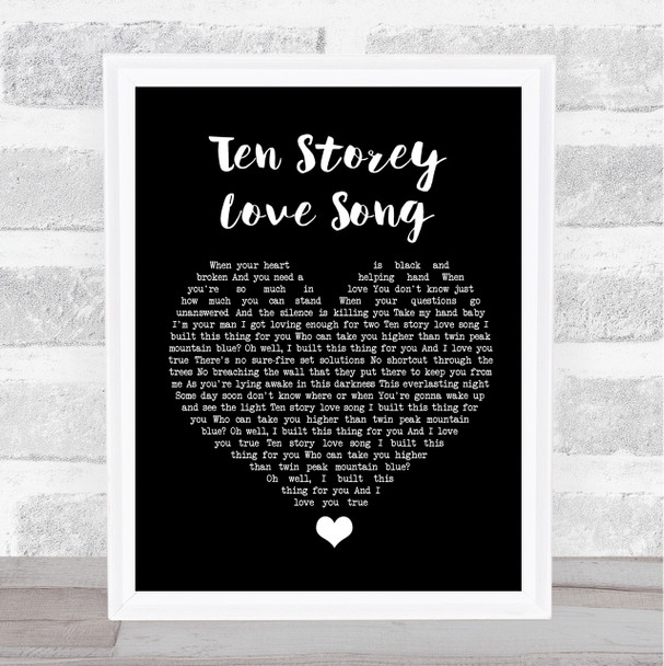 The Stone Roses Ten Storey Love Song Black Heart Song Lyric Quote Music Print