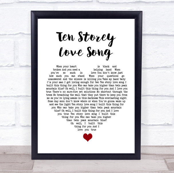 The Stone Roses Ten Storey Love Song White Heart Song Lyric Quote Music Print