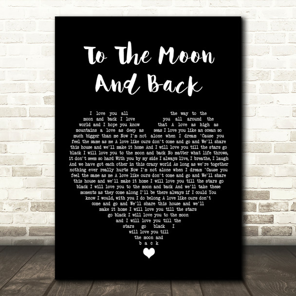 Bonnie Tyler To The Moon And Back Black Heart Song Lyric Quote Music Print