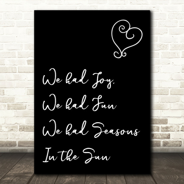 Black Seasons In The Sun Song Lyric Quote Print