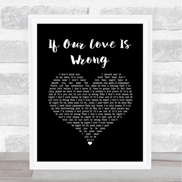 Calum Scott If Our Love Is Wrong Black Heart Song Lyric Quote Music Print