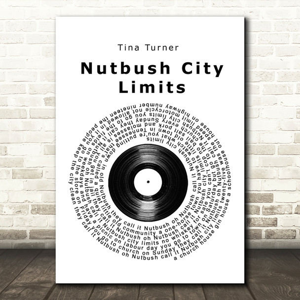 Tina Turner Nutbush City Limits Vinyl Record Song Lyric Quote Music Print