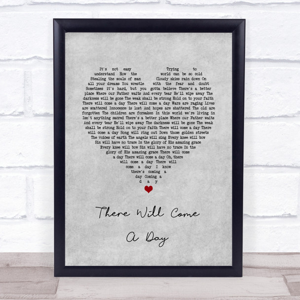 Faith Hill There Will Come A Day Grey Heart Song Lyric Quote Music Print