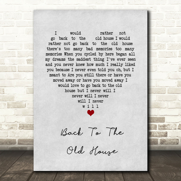 The Smiths Back To The Old House Grey Heart Song Lyric Quote Music Print