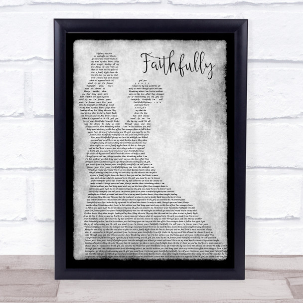 Journey Faithfully Grey Man Lady Dancing Song Lyric Quote Music Print