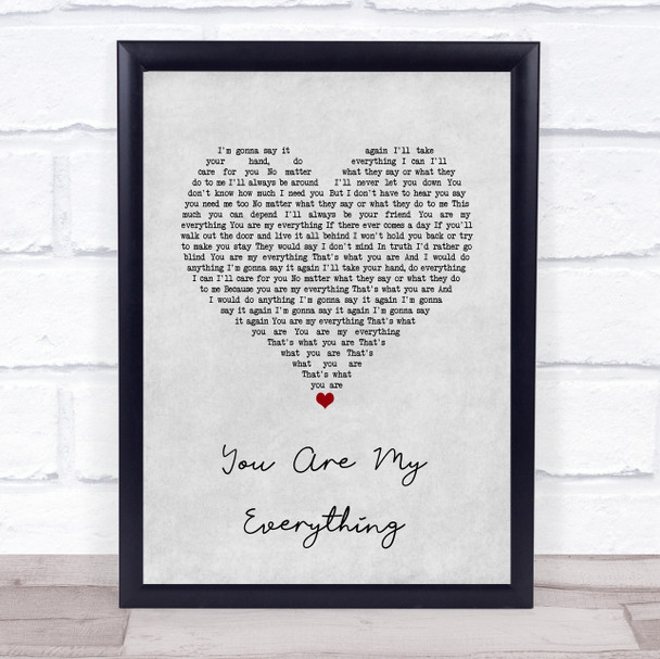 Madness You Are My Everything Grey Heart Song Lyric Quote Music Print