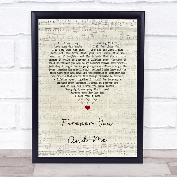The Teskey Brothers Forever You And Me Script Heart Song Lyric Quote Music Print