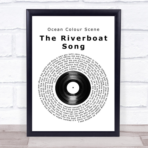 Ocean Colour Scene The Riverboat Song Vinyl Record Song Lyric Quote Music Print