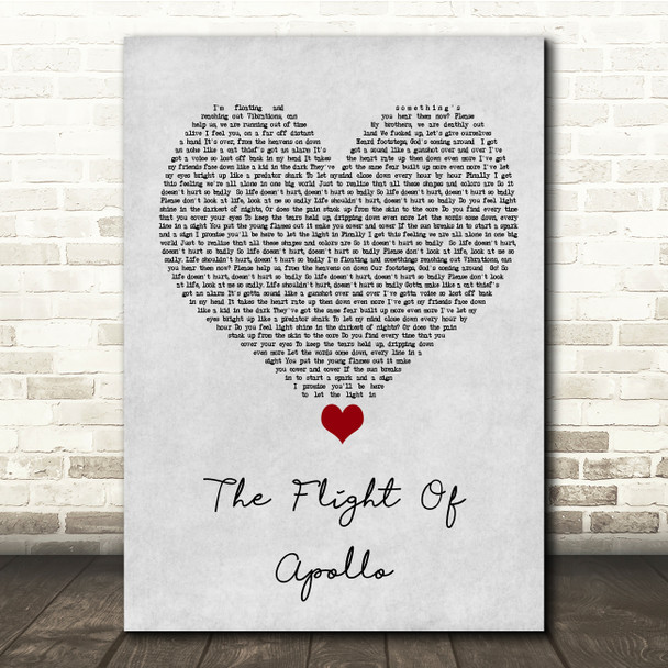 Angels & Airwaves The Flight Of Apollo Grey Heart Song Lyric Quote Music Print
