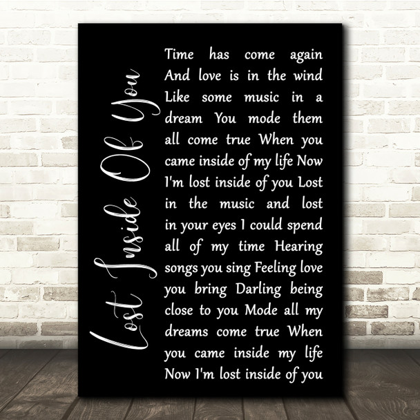Barbra Streisand Lost Inside Of You Black Script Song Lyric Quote Music Print