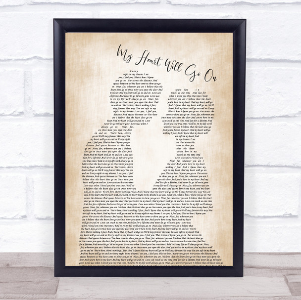 Celine Dion My Heart Will Go On Man Lady Bride Groom Wedding Song Lyric Quote Print