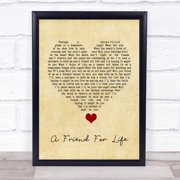 Rod Stewart A Friend For Life Vintage Heart Song Lyric Quote Music Print