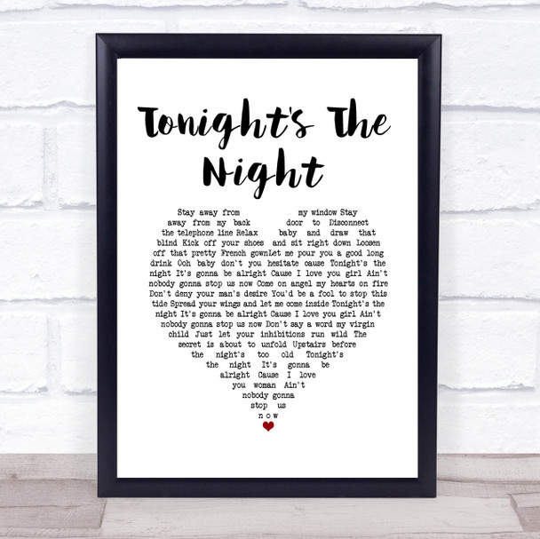 Rod Stewart Tonight's The Night White Heart Song Lyric Quote Music Print