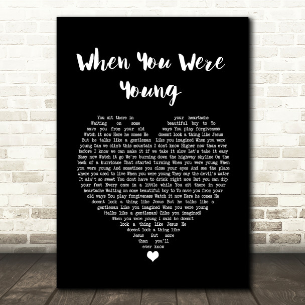 The Killers When You Were Young Black Heart Song Lyric Quote Music Print