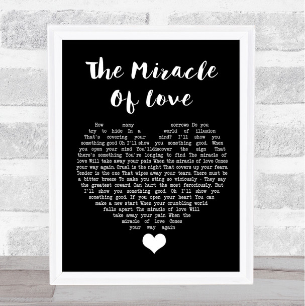 Eurythmics The Miracle Of Love Black Heart Song Lyric Quote Music Print