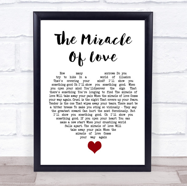 Eurythmics The Miracle Of Love White Heart Song Lyric Quote Music Print