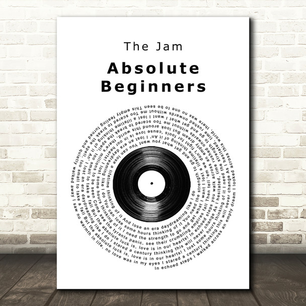 The Jam Absolute Beginners Vinyl Record Song Lyric Quote Music Print