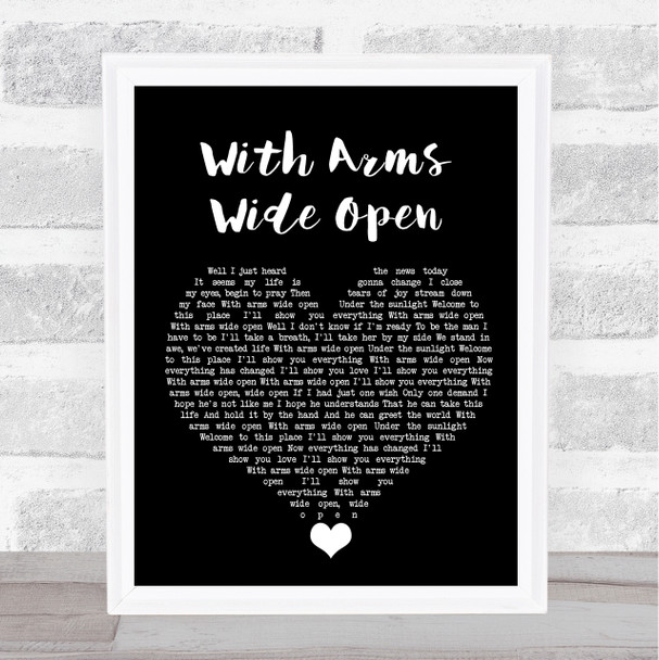 Creed With Arms Wide Open Black Heart Song Lyric Quote Music Print