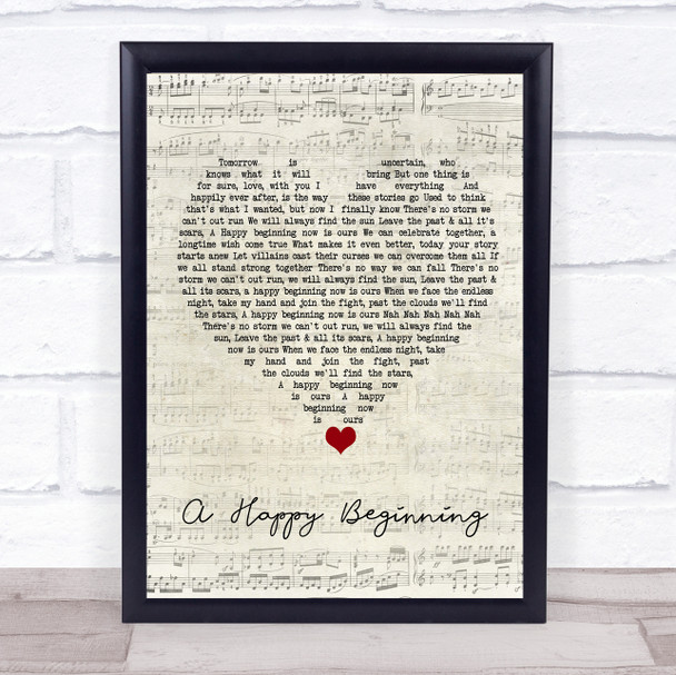 Jennifer Morrison A Happy Beginning Script Heart Song Lyric Quote Music Print