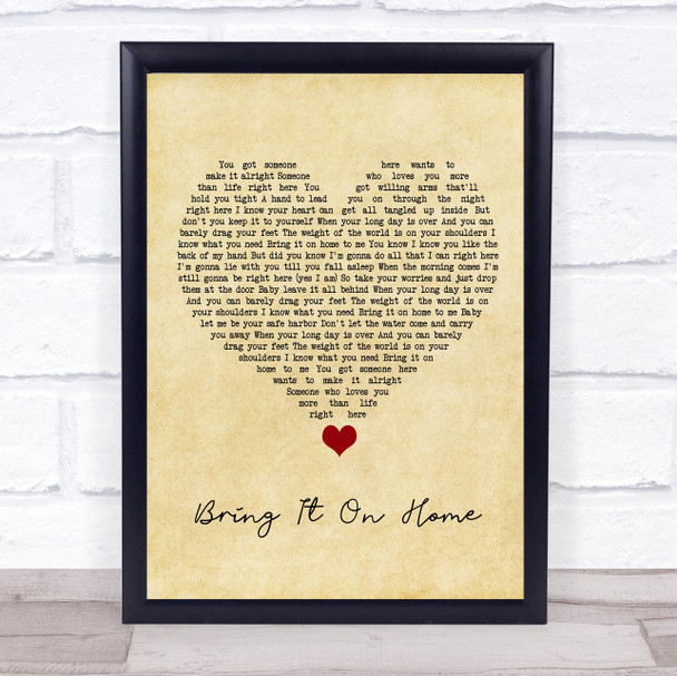 Little Big Town Bring It On Home Vintage Heart Song Lyric Quote Music Print