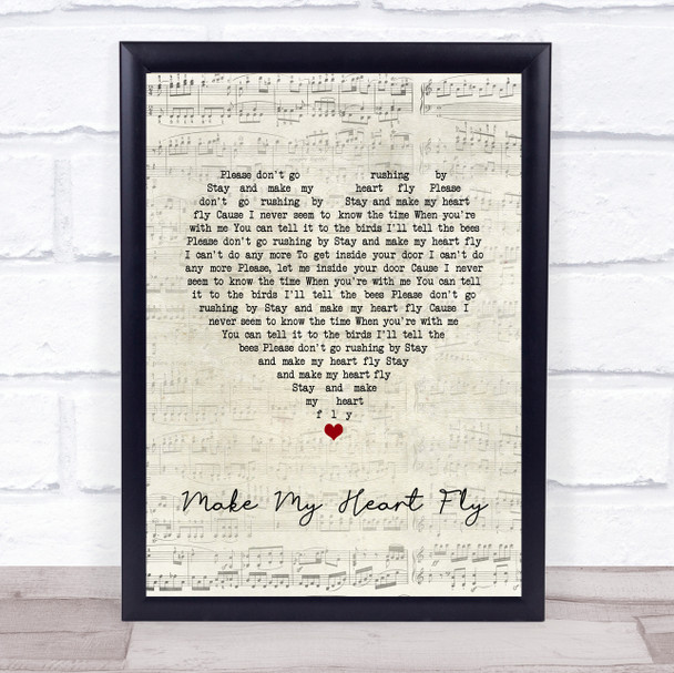 The Proclaimers Make My Heart Fly Script Heart Song Lyric Quote Music Print