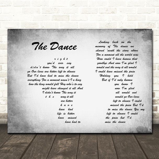 Garth Brooks The Dance Man Lady Couple Grey Song Lyric Quote Music Print