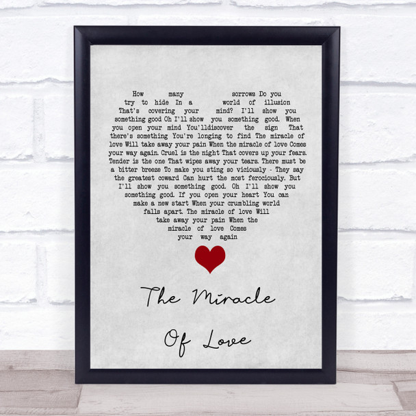 Eurythmics The Miracle Of Love Grey Heart Song Lyric Quote Music Print