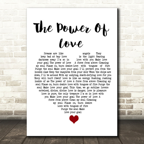 Dalton Harris ft James Arthur The Power Of Love White Heart Song Lyric Quote Music Print