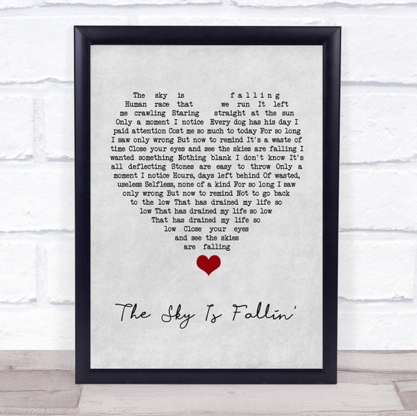 Queens Of The Stone Age The Sky Is Fallin' Grey Heart Song Lyric Quote Music Print