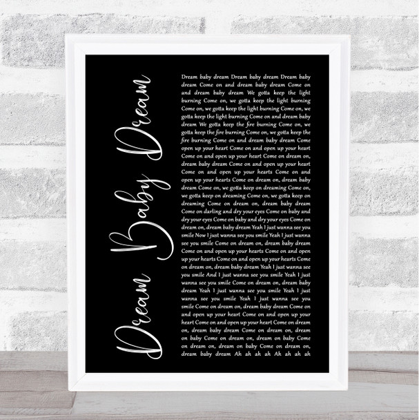 Bruce Springsteen Dream Baby Dream Black Script Song Lyric Quote Music Print